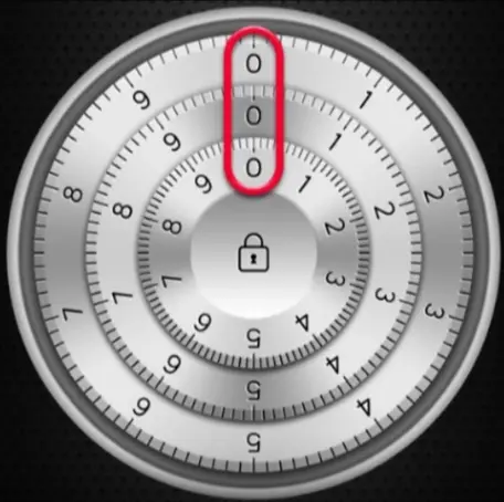 Number Scroll Combination Safe Lock Screen